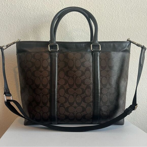 COACH Jacquard Metropolitan Perry Laptop Work Tote Messenger Travel Bag 54799 - Picture 1 of 12